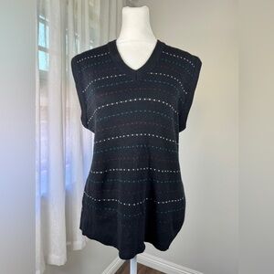 Vintage ‘90s Forum Black V-Neck Sweater Vest